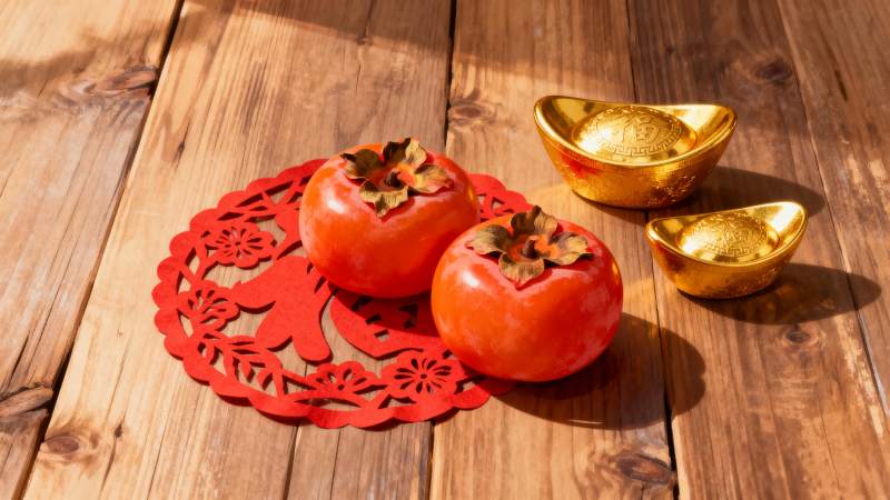 柿子金元宝迎新春图片