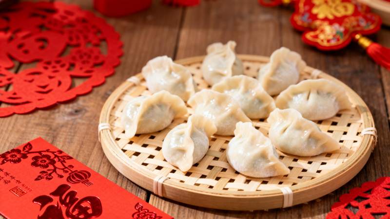 春节饺子喜庆图图片