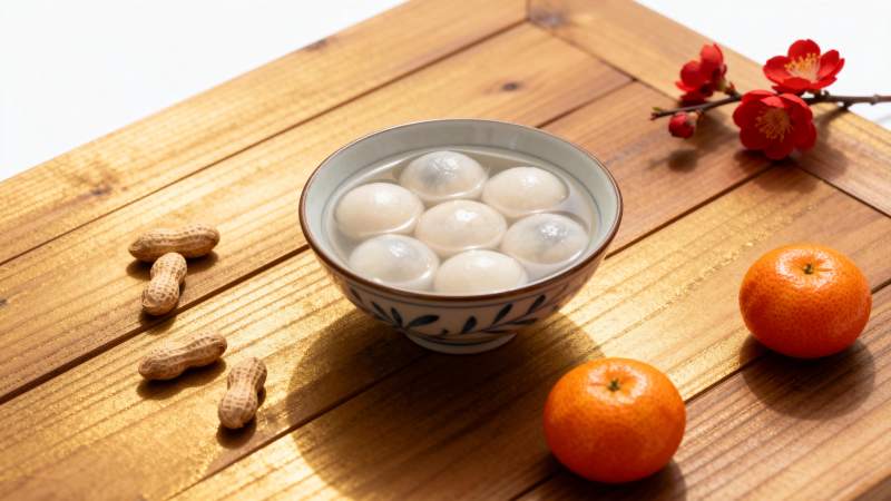 汤圆花生橙花香图片