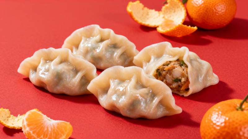 橙香饺子 美味诱人图片