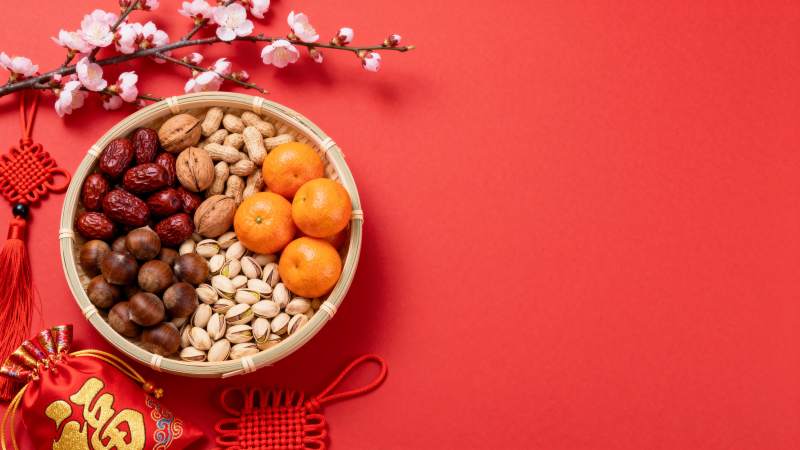 新春福果满盘图片