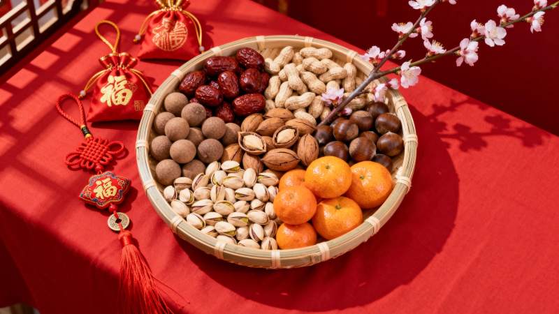 新春果盘迎福年图片