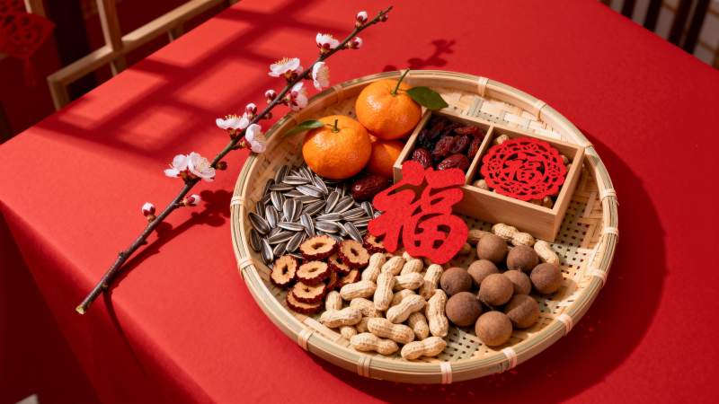 新春福盘迎吉祥图片