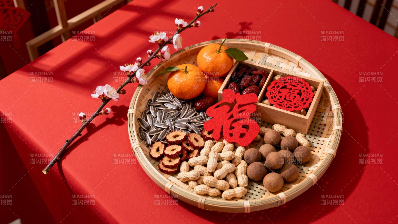 新春福盘迎吉祥图片