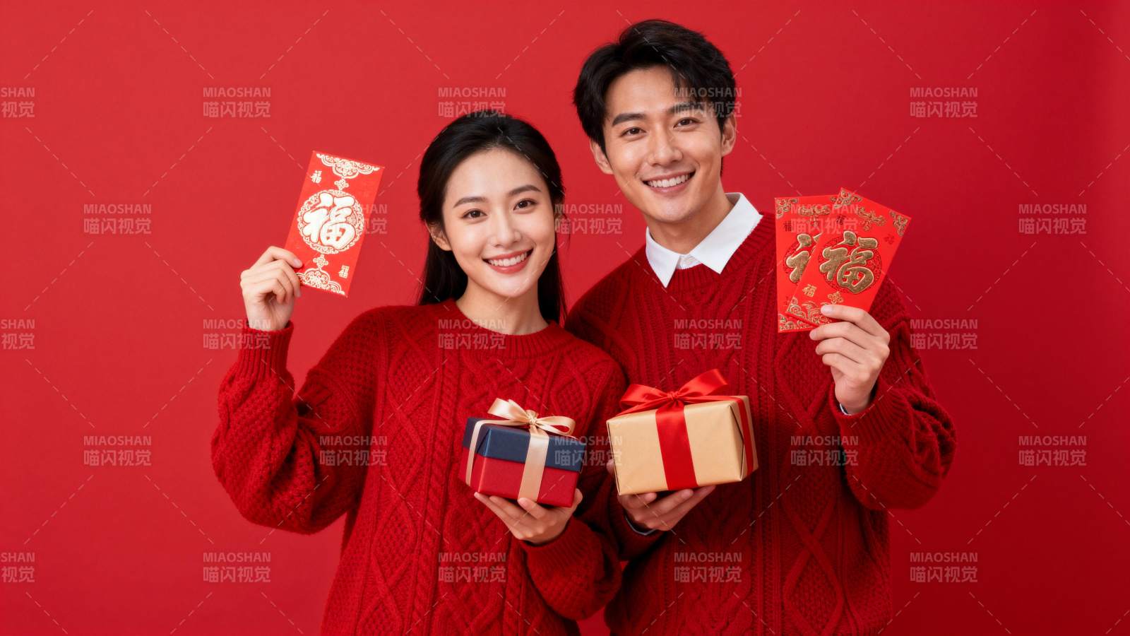 新年喜庆送礼图图片