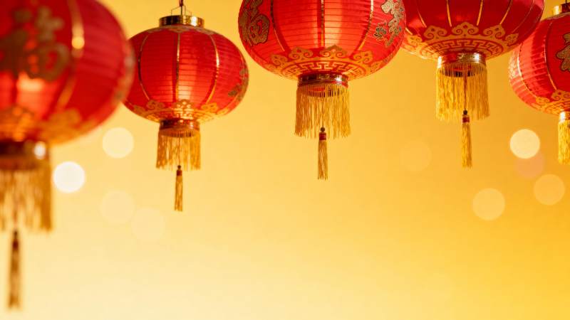 红灯笼迎新春图片