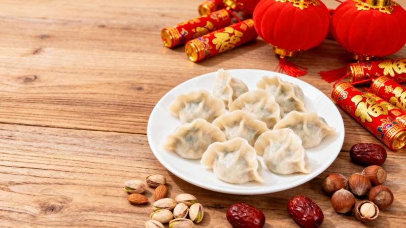 春节饺子与年货图片