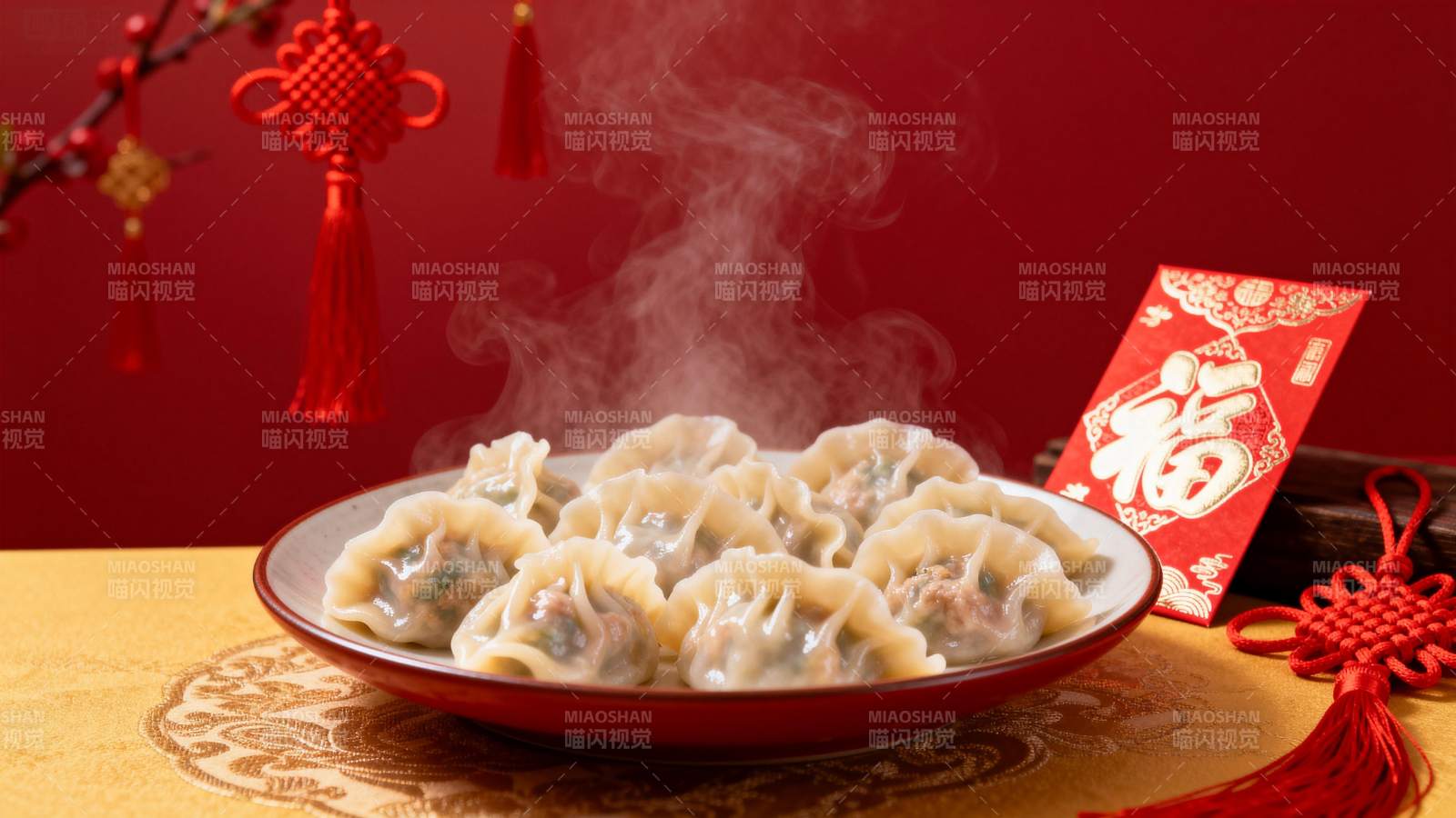 热腾腾的饺子迎新春图片