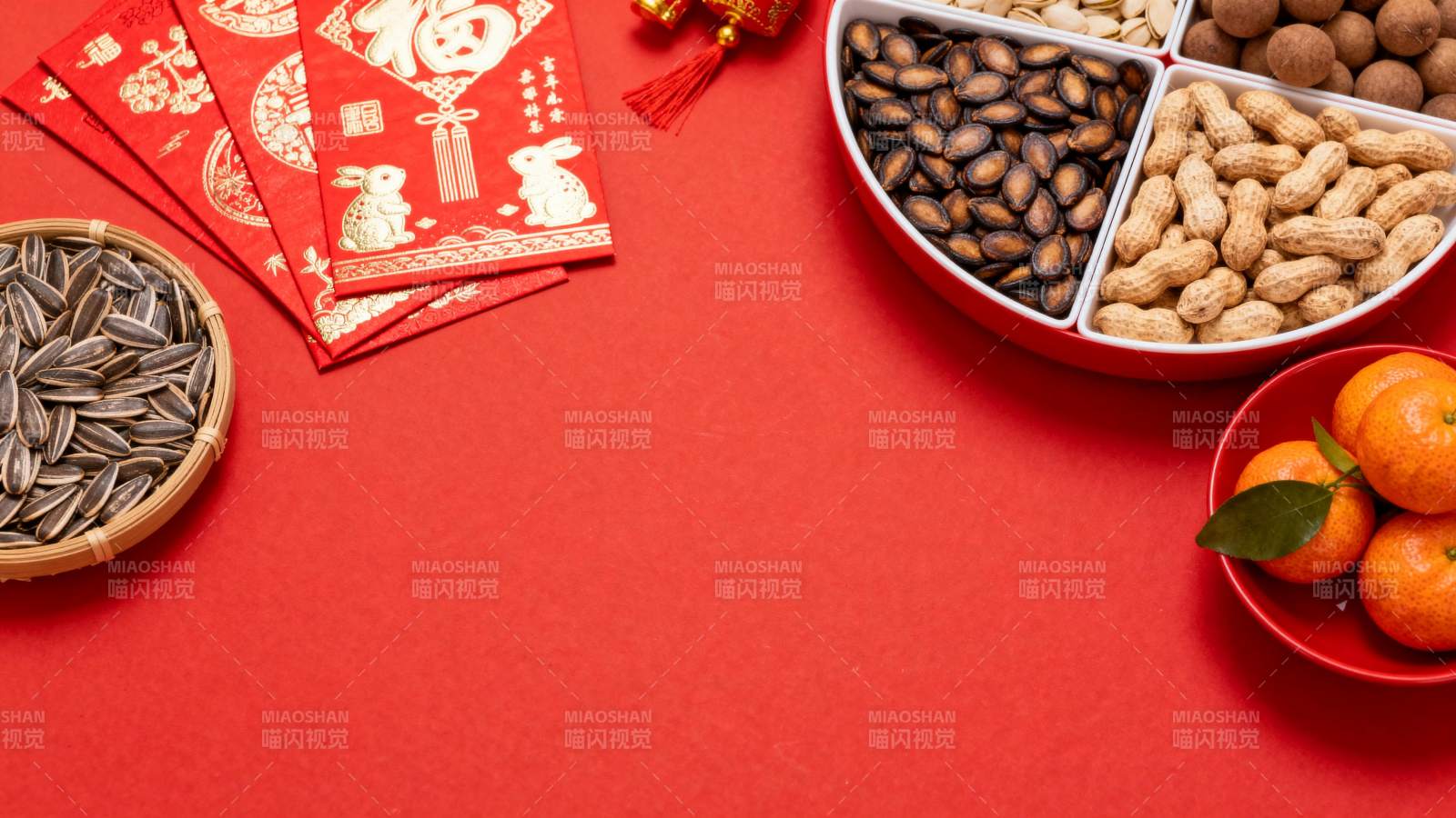 新春坚果喜庆摆盘图片