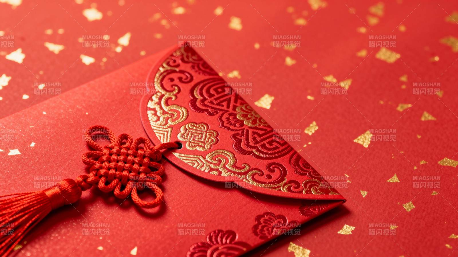 红色喜庆红包特写图片