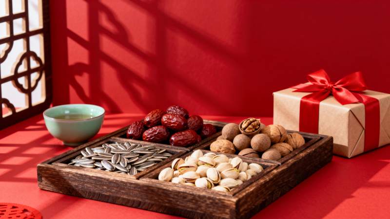 年货礼盒 坚果果干图片