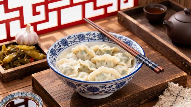 美味饺子配小菜图片