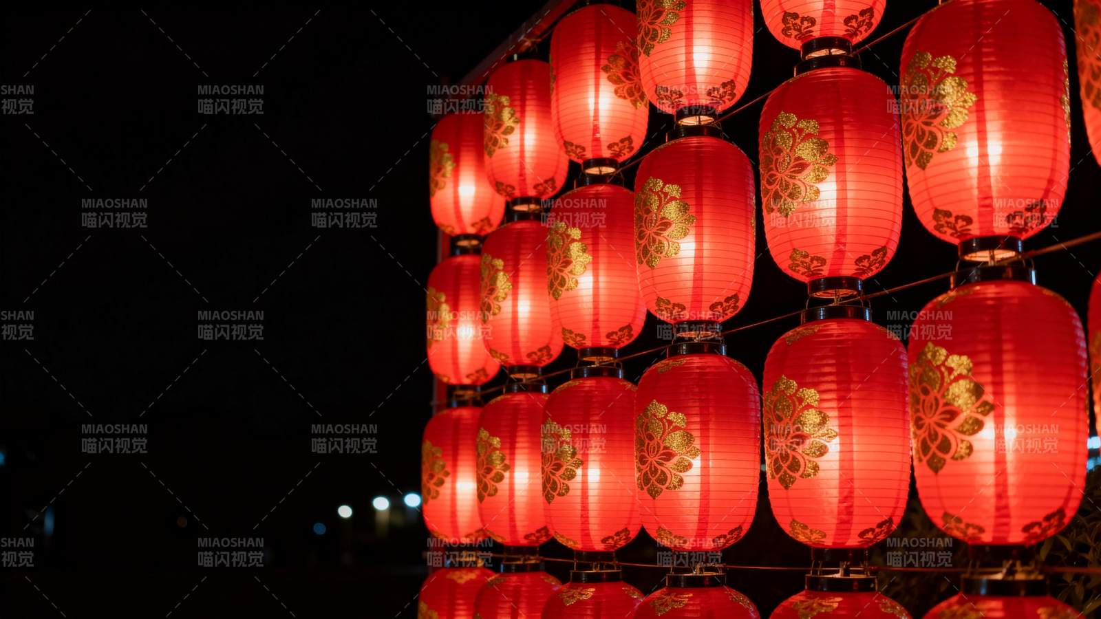 红灯笼夜景图片