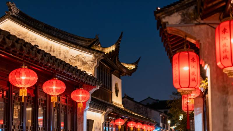 古街夜景 lanterns图片