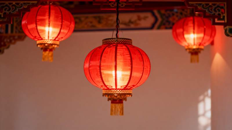 红灯笼高挂图片