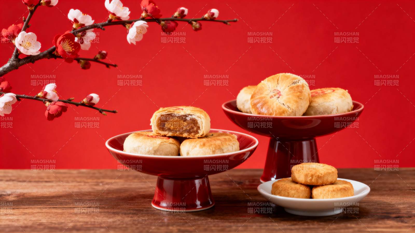 中秋月饼迎春绽放图片