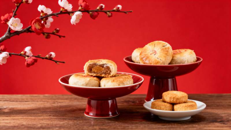 中秋月饼迎春绽放图片