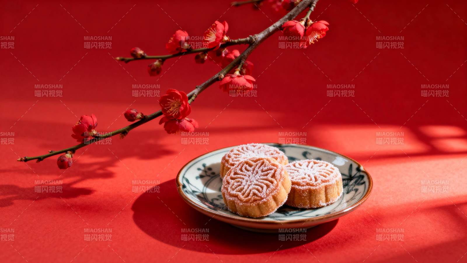 红梅映月饼图片
