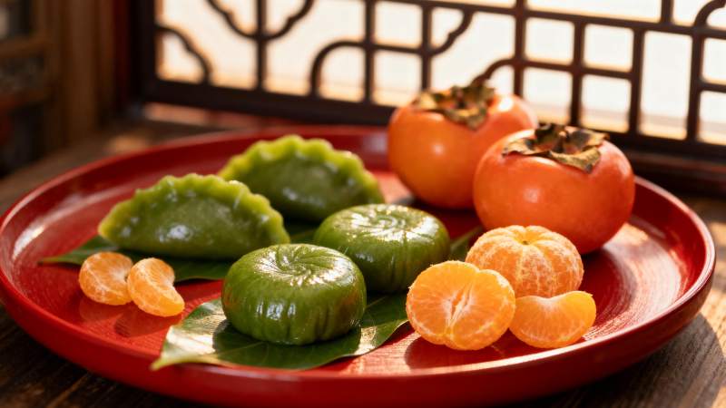 青团柿子橙香盘图片