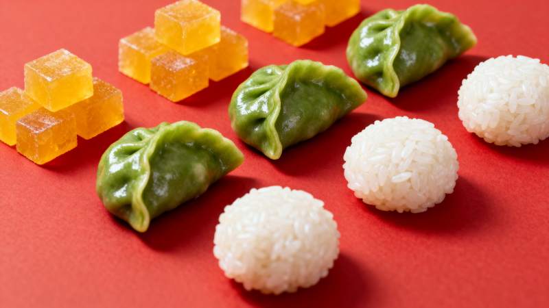 多彩糖果与饭团图片