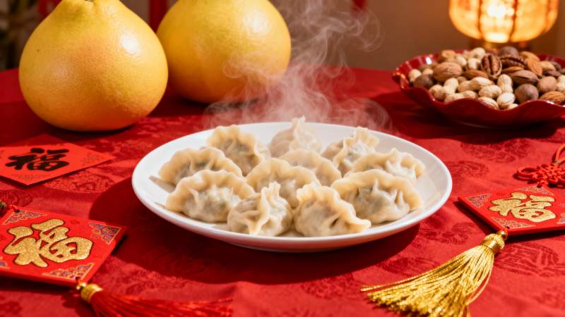 春节蒸饺迎福气图片