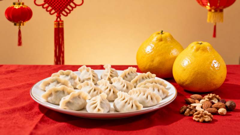 春节饺子与年货图片