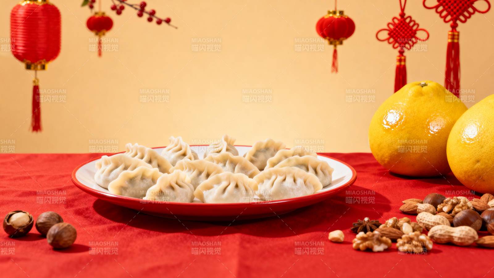 春节饺子与年货图片