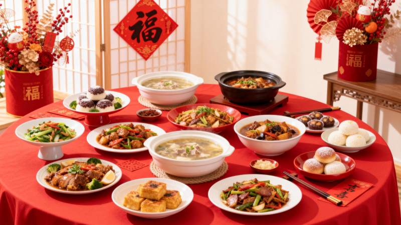 春节团圆饭图片