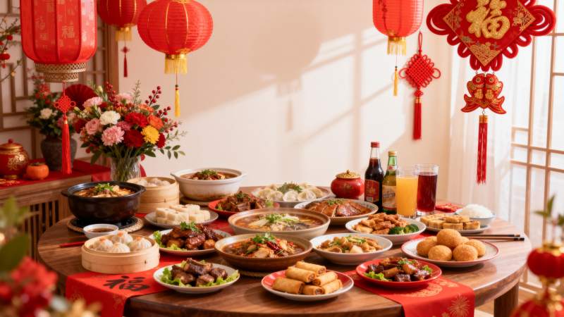 春节团圆饭图片