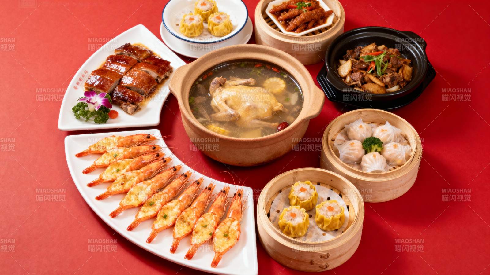 美味中式佳肴盛宴图片