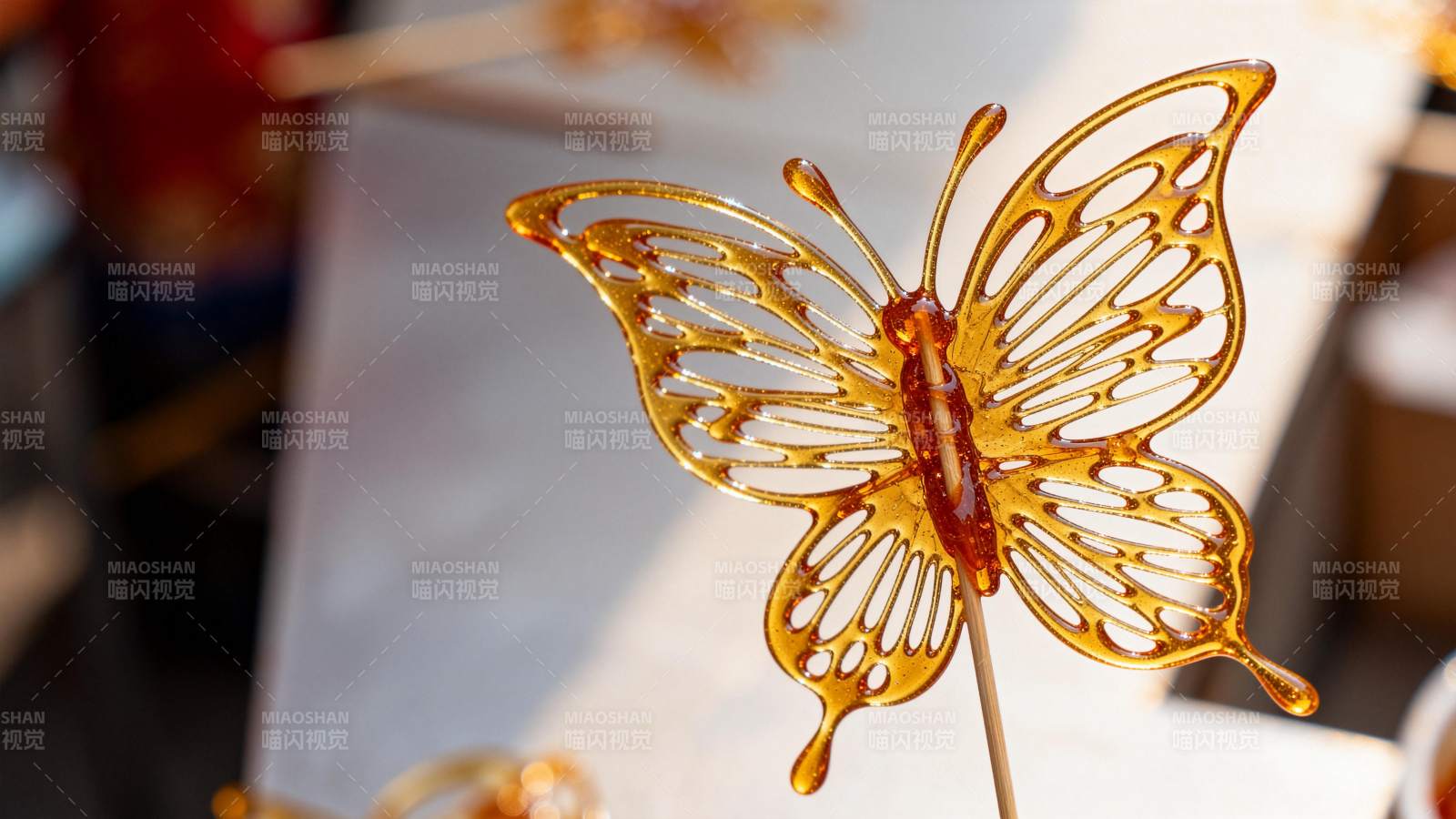 糖画蝴蝶栩栩如生图片