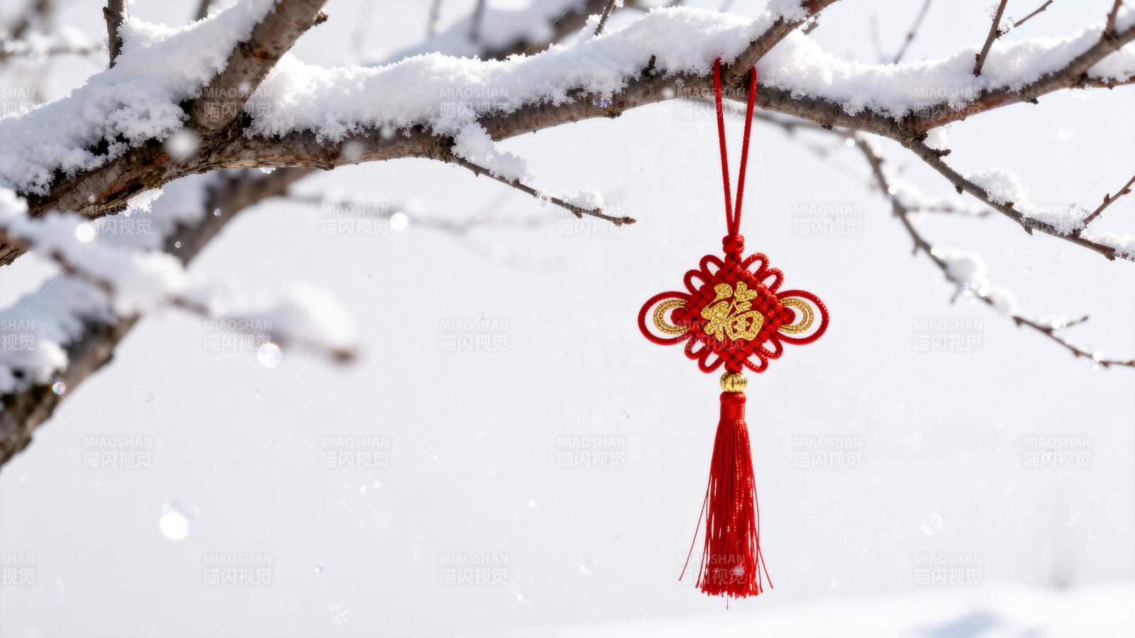 雪中红灯笼图片