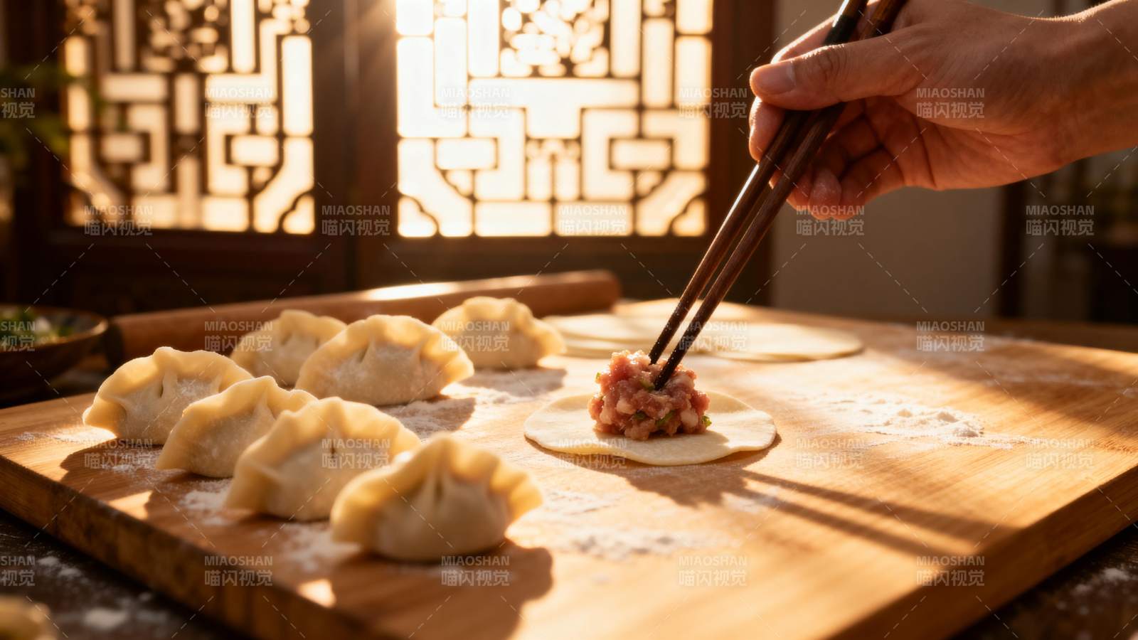 包饺子的温馨时刻图片