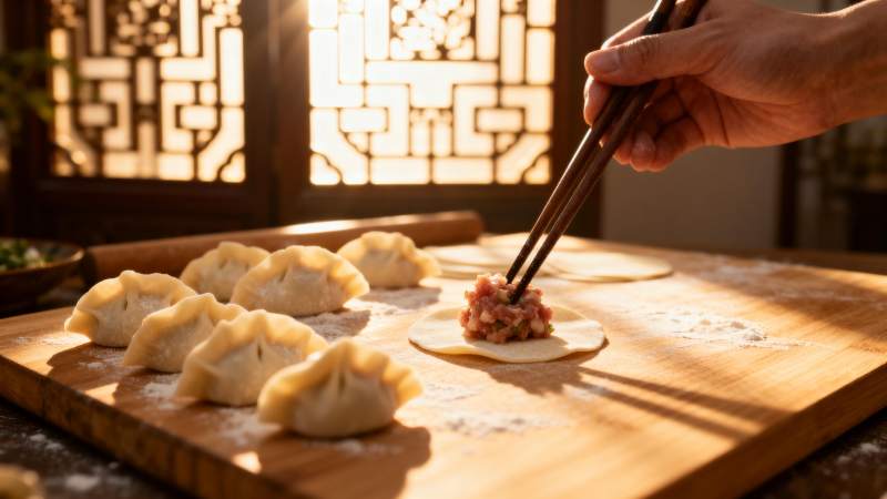 包饺子的温馨时刻图片