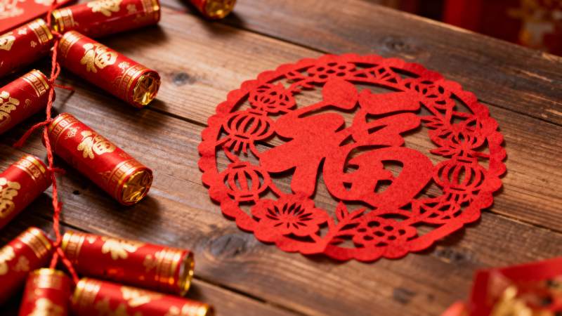 春节福字剪纸图片
