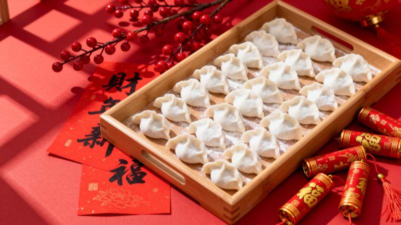 春节饺子喜庆宴图片