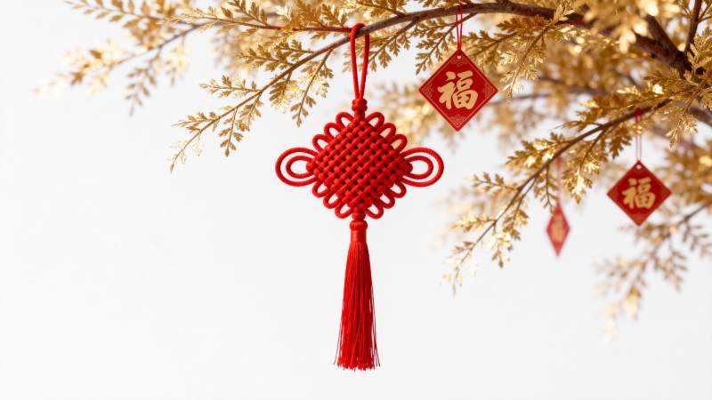 红绳结福迎新春图片