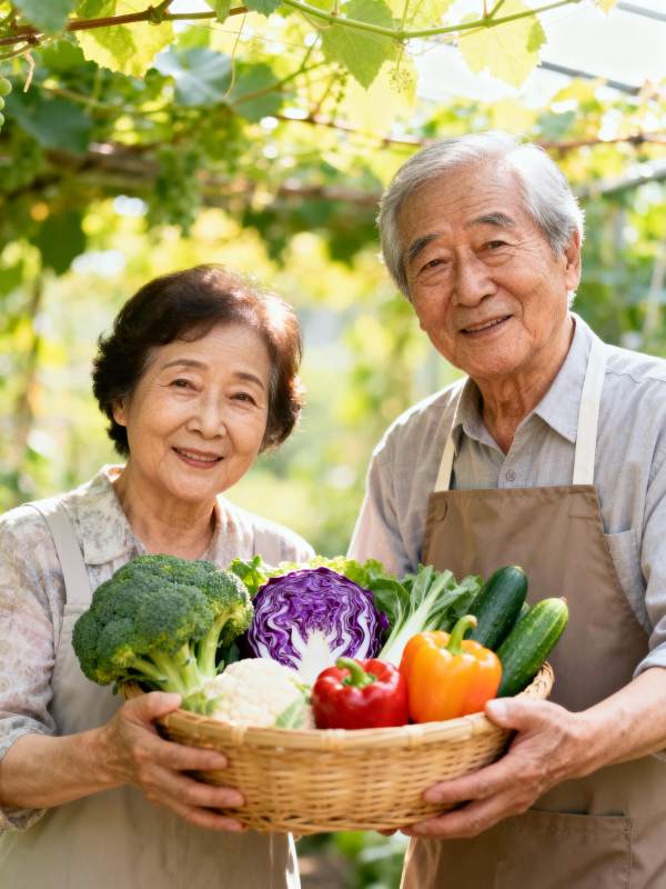 幸福种菜老夫妇图片