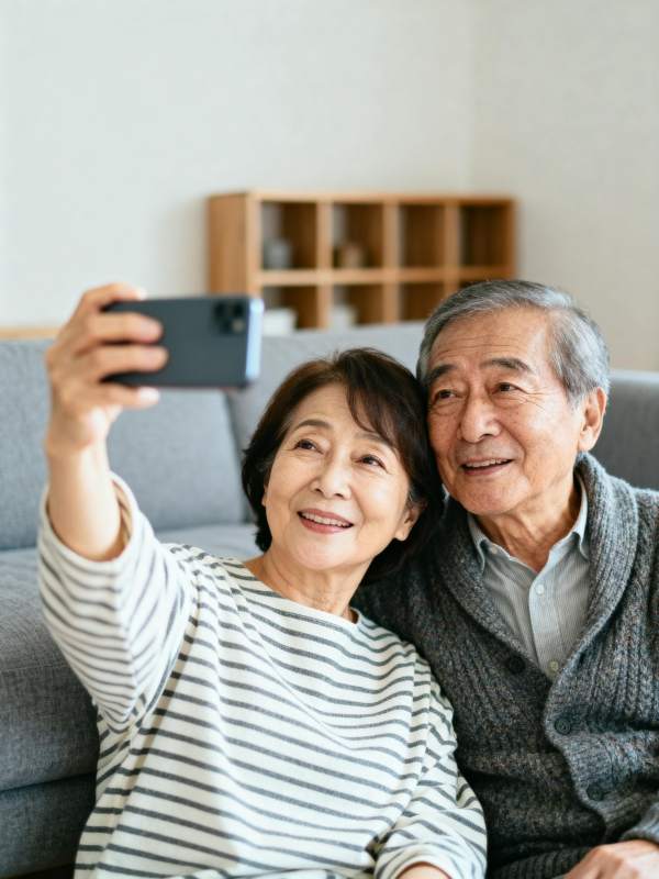 幸福晚年自拍时刻图片