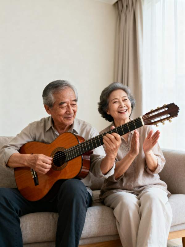 老伴弹吉他欢笑图片