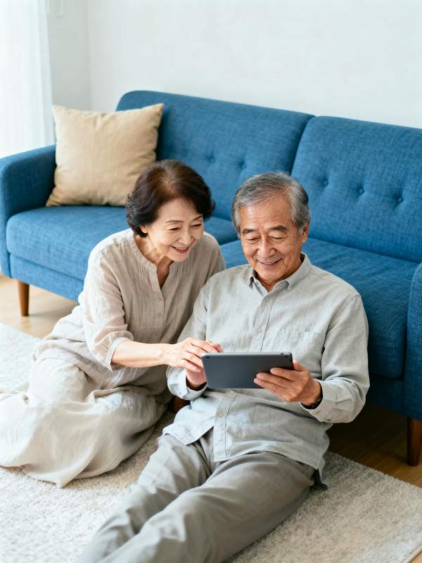 老夫妻共赏平板图片