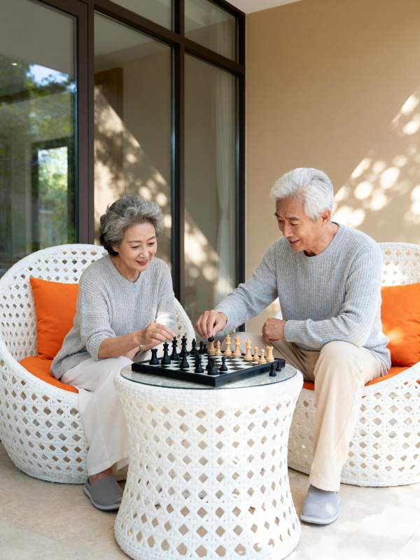 老夫妇对弈棋局图片