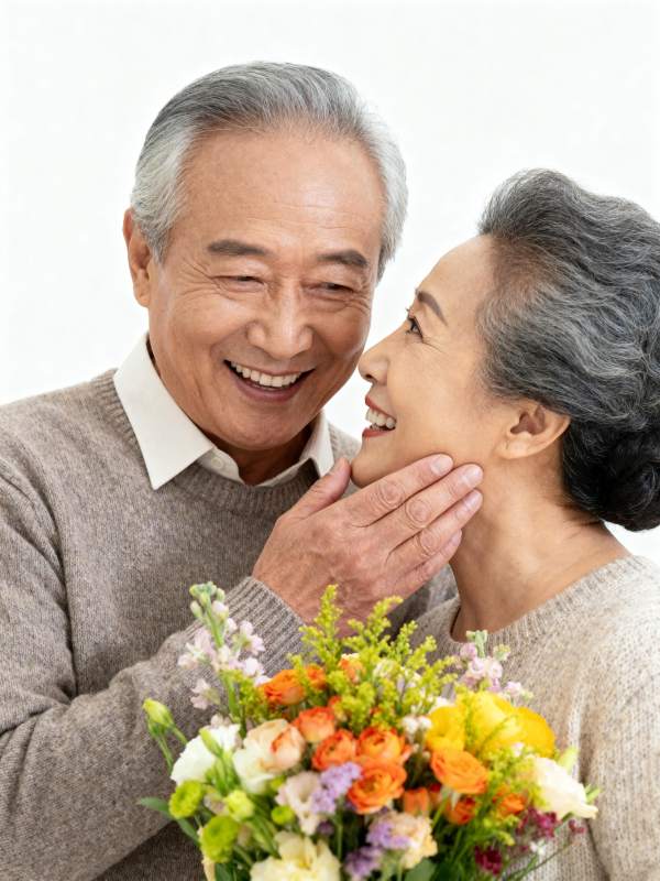 幸福晚年 花伴笑颜图片