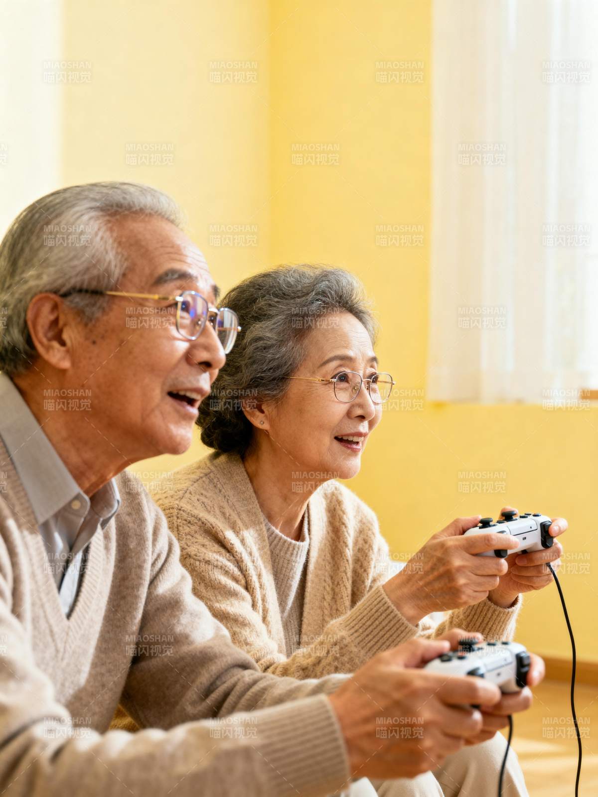 银发夫妇欢乐游戏图片