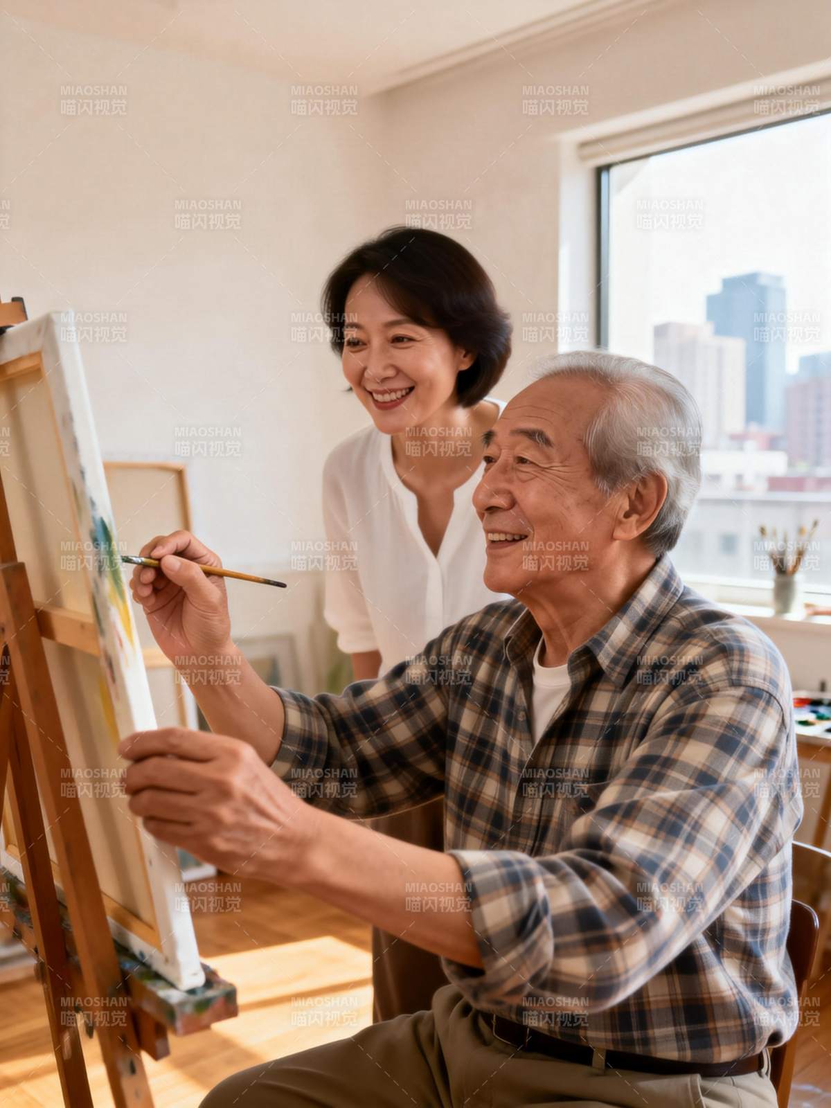 温馨作画时光图片