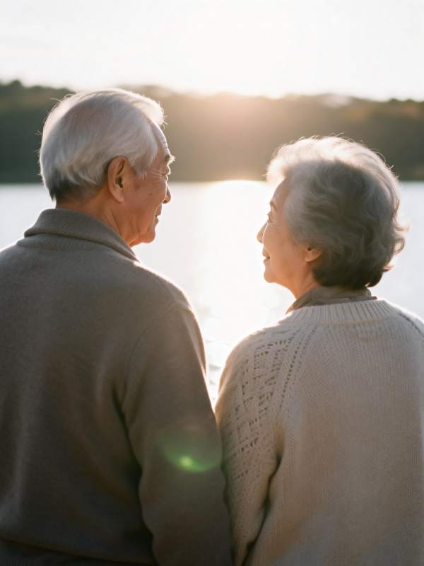 夕阳下的相伴图片