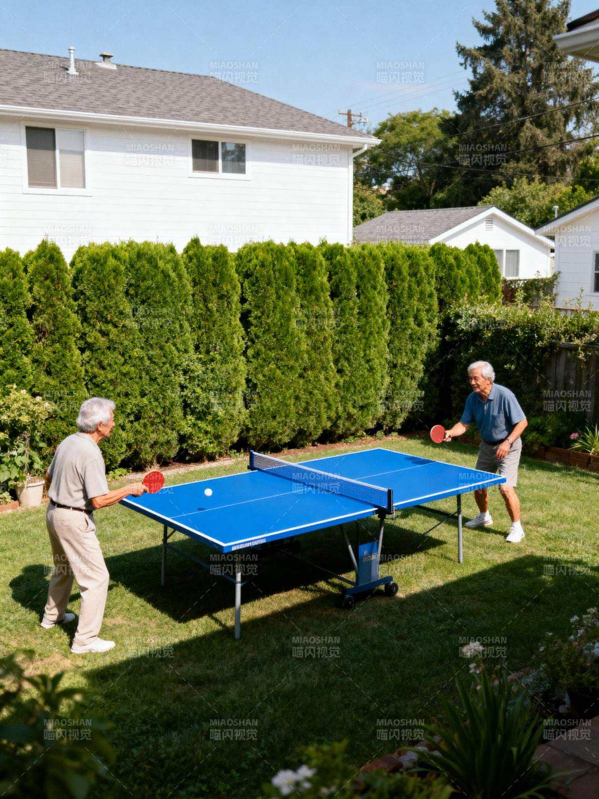 庭院乒乓球乐龄时光图片