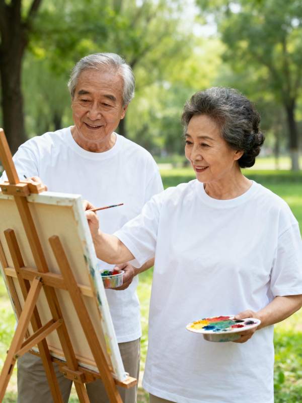 公园里共绘美景图片