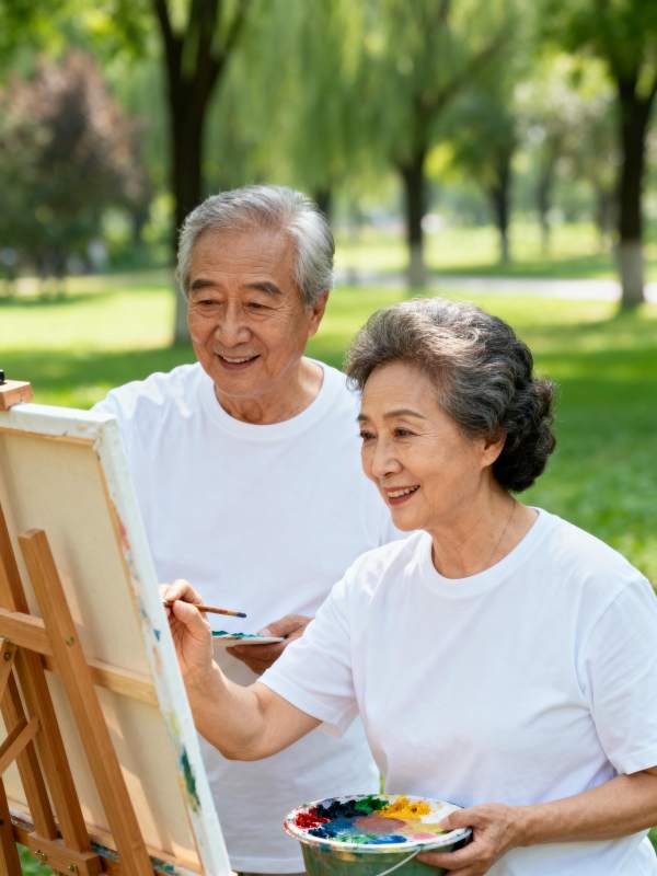 公园里共绘美好时光图片