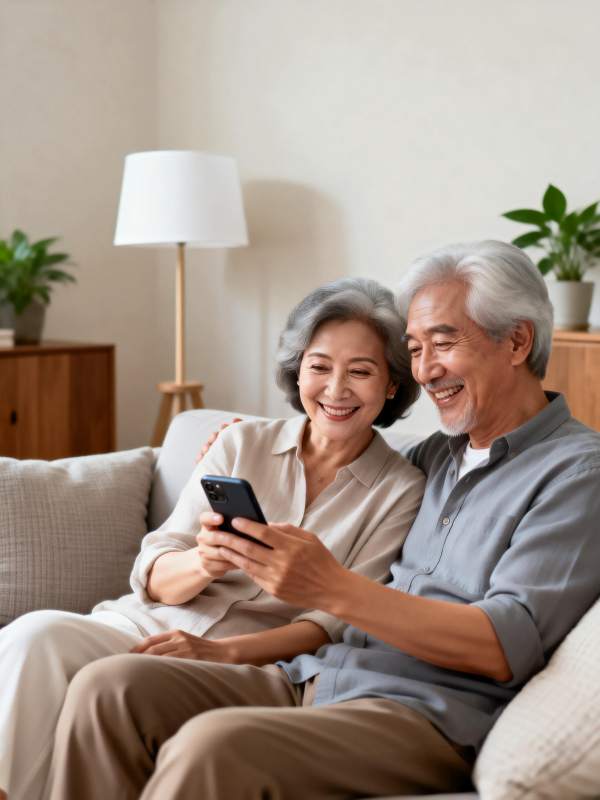 温馨共赏手机时光图片